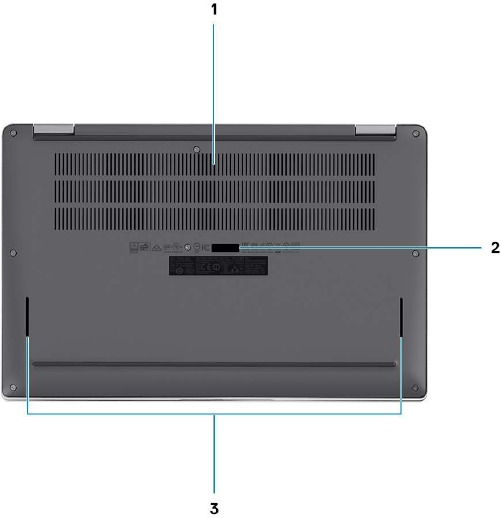 Dell - Latitude 7310 - Chassisoverzicht - Onderkant Chassisoverzicht - Onderkant