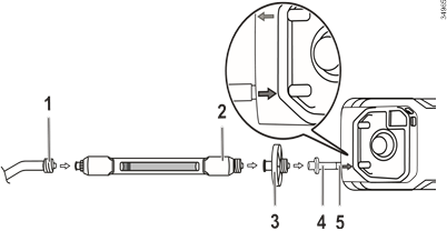 Dräger - X-am 8000 - De voorbuisbeugel monteren - Stap 2 De voorbuisbeugel monteren - Stap 2