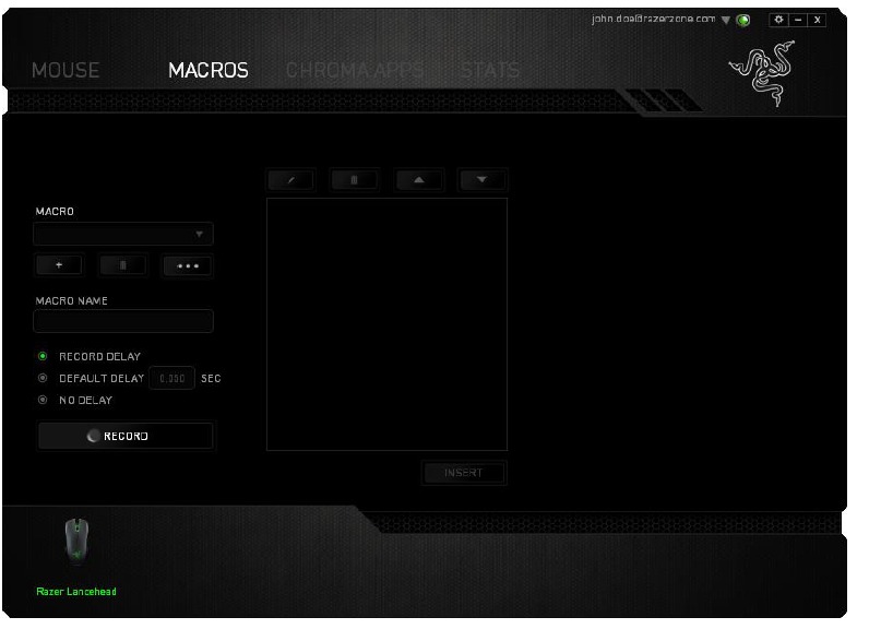 RAZER - LANCEHEAD - TABBLAD MACRO'S - Stap 2 TABBLAD MACRO'S - Stap 2