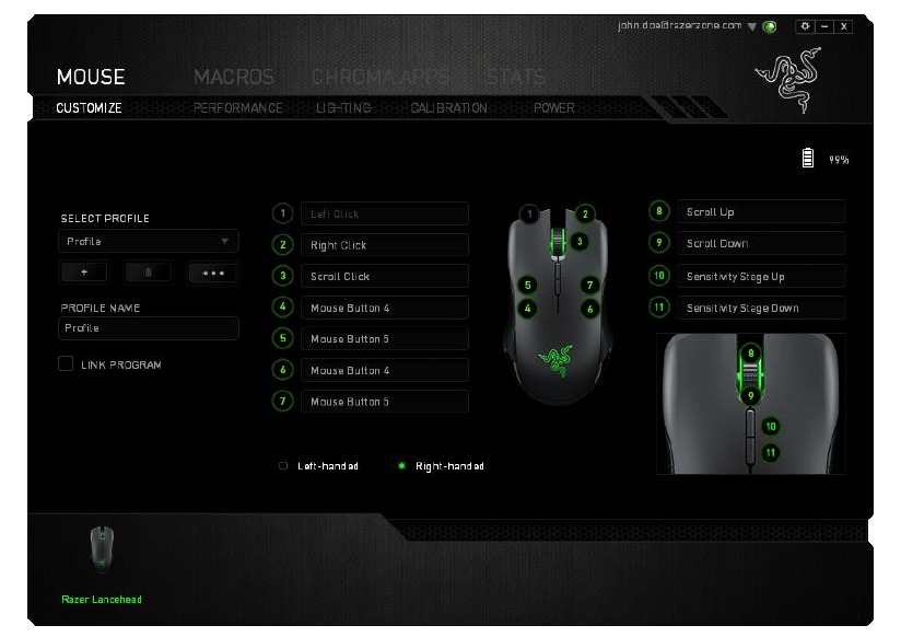 RAZER - LANCEHEAD - TABBLAD MUIS TABBLAD MUIS