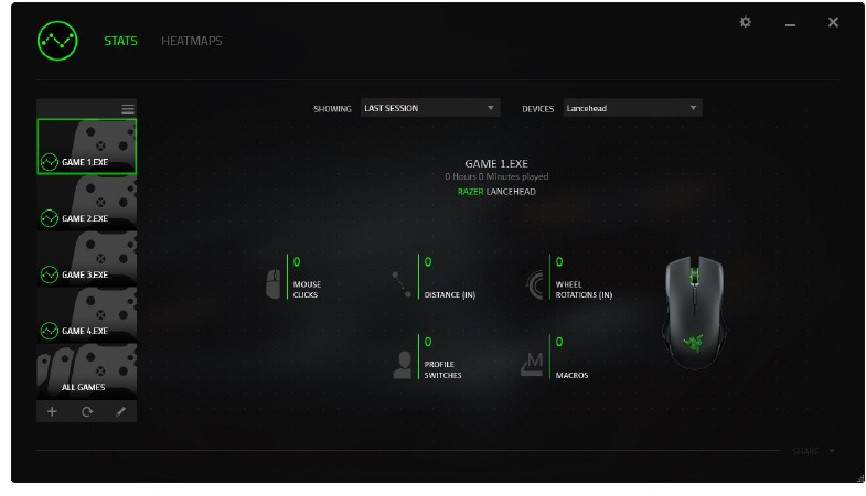 RAZER - LANCEHEAD - TABBLAD STATISTIEKEN TABBLAD STATISTIEKEN