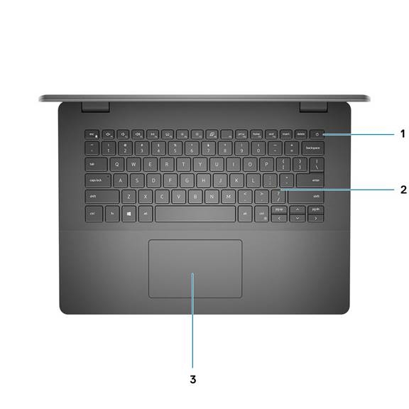Dell - Vostro 3400 - Weergave van de palmsteun Weergave van de palmsteun