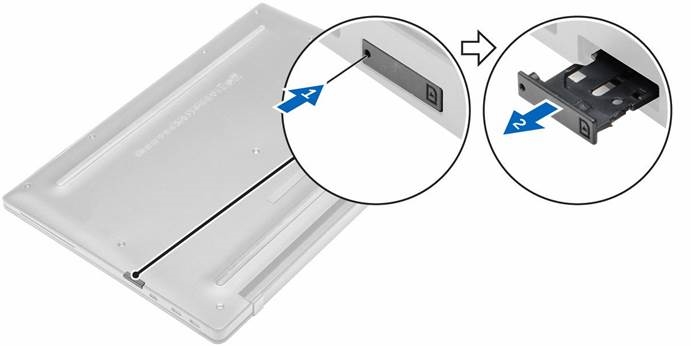 Dell - Latitude 7370 - De micro Subscriber Identification Module (SIM)-kaart installeren De micro Subscriber Identification Module (SIM)-kaart installeren