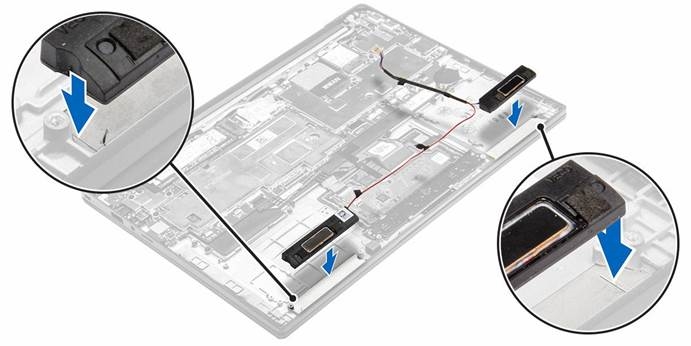 Dell - Latitude 7370 - De luidsprekers installeren De luidsprekers installeren