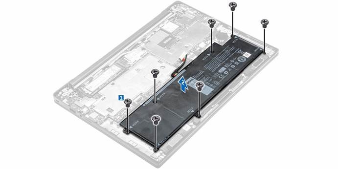 Dell - Latitude 7370 - De batterij verwijderen - Stap 2 De batterij verwijderen - Stap 2