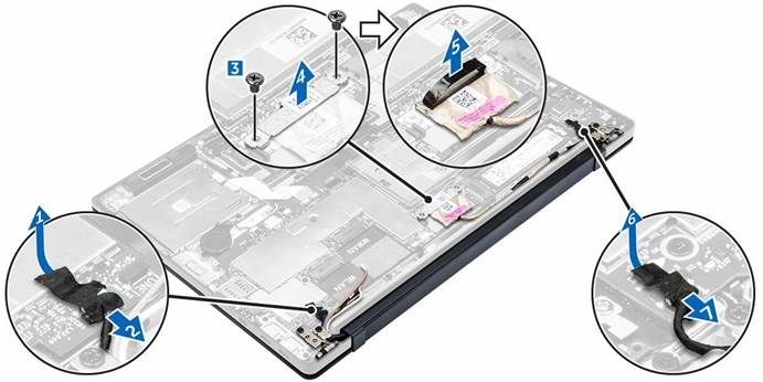Dell - Latitude 7370 - De schermmodule verwijderen - Stap 2 De schermmodule verwijderen - Stap 2
