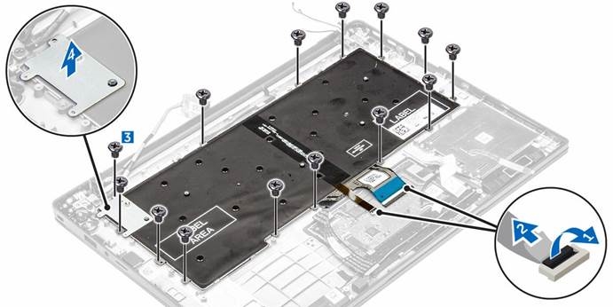 Dell - Latitude 7370 - Het toetsenbord verwijderen - Stap 1 Het toetsenbord verwijderen - Stap 1