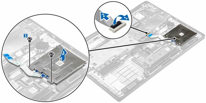 Dell - Latitude 7370 - De slimme-kaartkooi verwijderen De slimme-kaartkooi verwijderen