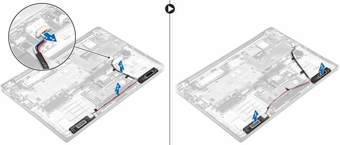 Dell - Latitude 7370 - De luidsprekers verwijderen De luidsprekers verwijderen