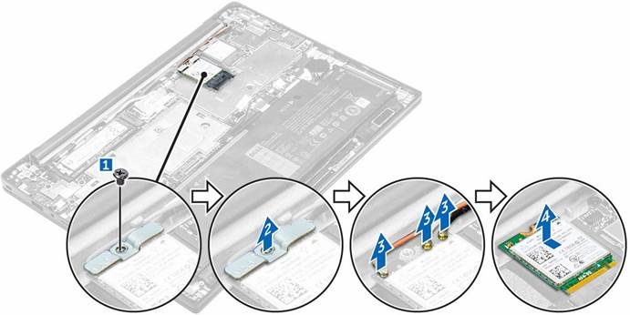 Dell - Latitude 7370 - De WWAN-kaart verwijderen - Stap 2 De WWAN-kaart verwijderen - Stap 2