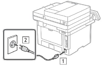 Canon - imageCLASS MF455dw - Het netsnoer aansluiten Het netsnoer aansluiten