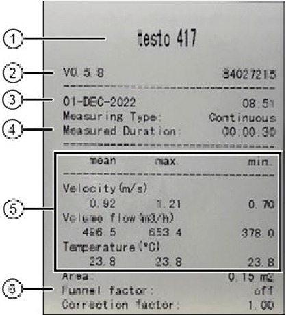 TESTO - 110 - Gegevens afdrukken Gegevens afdrukken