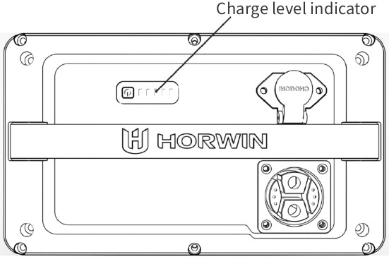 Horwin - EK3 - Beschrijving van de acculaadniveau-indicator Beschrijving van de acculaadniveau-indicator