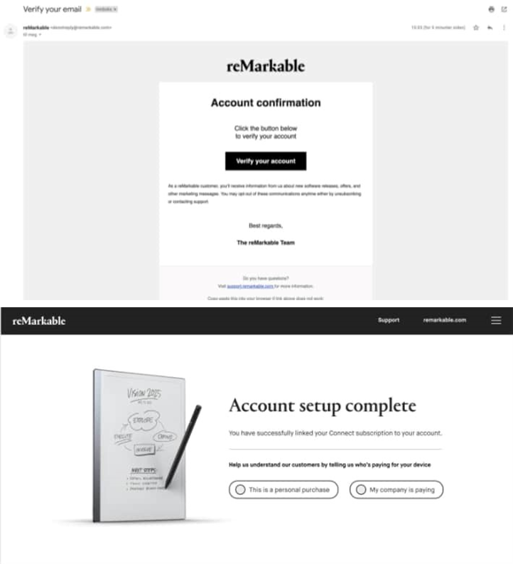 reMarkable - Paper Pro RM02A - Verbinden met je account - Stap 3 Verbinden met je account - Stap 3