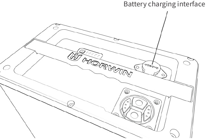 Horwin - EK1 - Batterij opladen - Externe oplaadmodus gebruiken Batterij opladen - Externe oplaadmodus gebruiken
