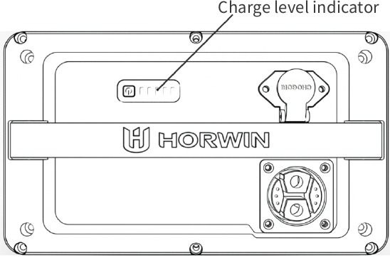 Horwin - EK1 - Beschrijving van de batterijlaadniveau-indicator Beschrijving van de batterijlaadniveau-indicator