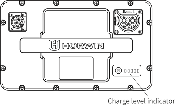 Horwin - SK3 - Beschrijving van de batterij-oplaadniveau-indicator Beschrijving van de batterij-oplaadniveau-indicator