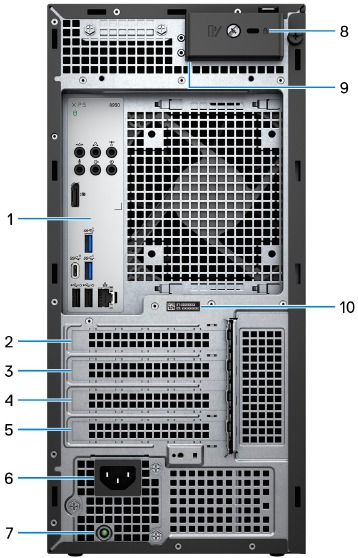 Dell - XPS 8950 - Overzicht - Deel 2 - Achterkant Overzicht - Deel 2 - Achterkant