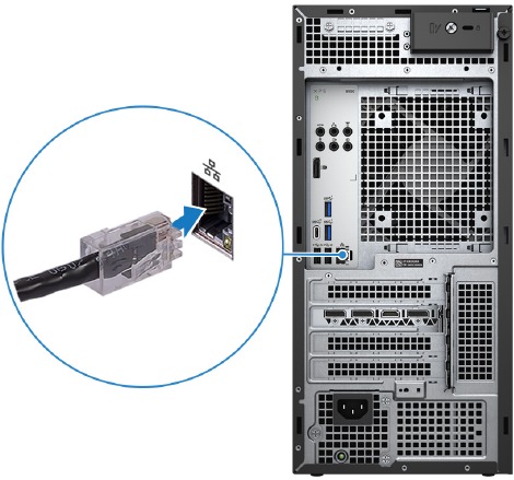 Dell - XPS 8950 - Instellen - Stap 2 - Verbinding maken met uw netwerk Instellen - Stap 2 - Verbinding maken met uw netwerk