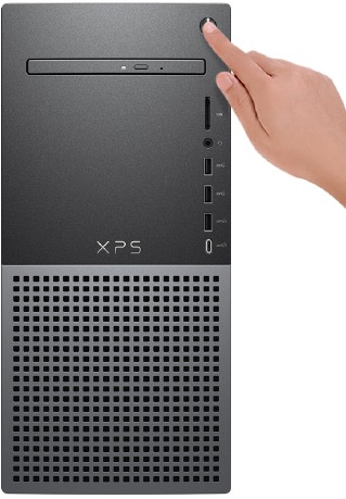Dell - XPS 8950 - Instellen - Stap 5 - Op de aan/uit-knop drukken Instellen - Stap 5 - Op de aan/uit-knop drukken