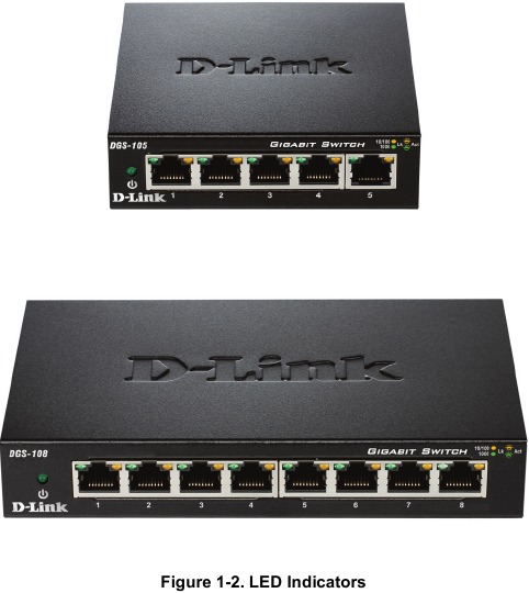 D-Link - DGS-105 - LED-indicatoren LED-indicatoren