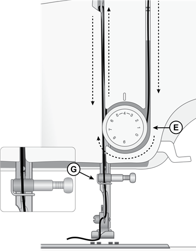 Singer - M1150 - VOORBEREIDINGEN - De machine inrijgen - Stap 2 VOORBEREIDINGEN - De machine inrijgen - Stap 2
