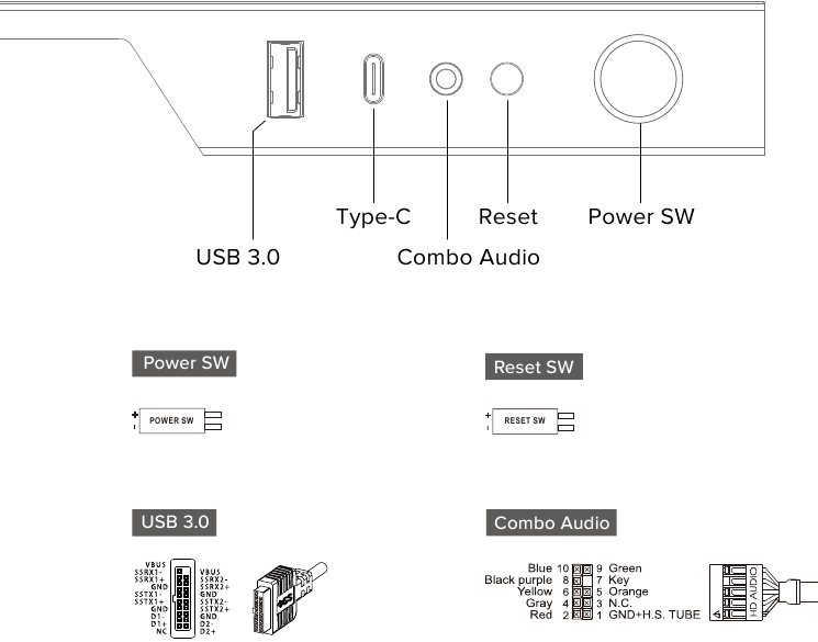 GAMEMAX - Infinity Pro - I/O-paneel I/O-paneel