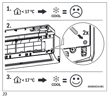 Bosch - Climate 5000i - Om de koelmodus handmatig in te schakelen Om de koelmodus handmatig in te schakelen