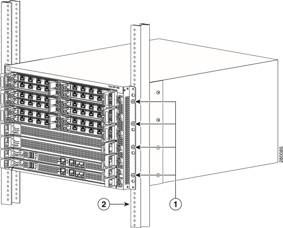 Cisco - ASR 1006 - De router installeren in een tweepunts rack De router installeren in een tweepunts rack