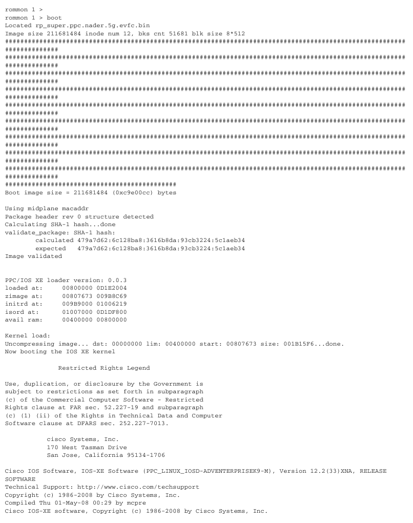 Cisco - ASR 1006 - Het systeem starten - Deel 1 Het systeem starten - Deel 1