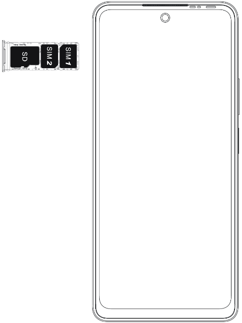 INFINIX - HOT 40Pro - SIM-/SD-kaart installatie SIM-/SD-kaart installatie