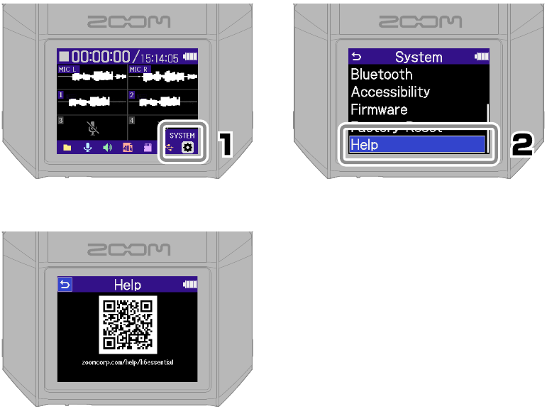 ZOOM - H6essential - Online hulp openen (2D-code) Online hulp openen (2D-code)