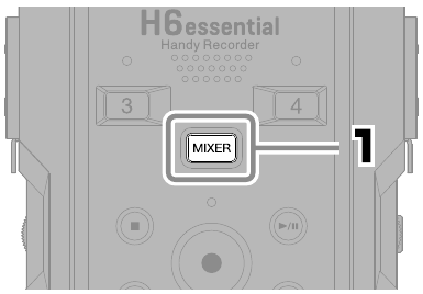 ZOOM - H6essential - Ingangen 1–4 - De monitoringmix aanpassen - Stap 1 Ingangen 1–4 - De monitoringmix aanpassen - Stap 1