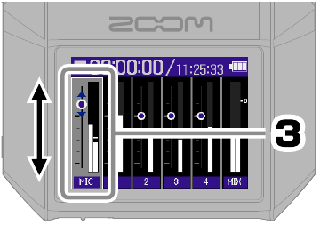 ZOOM - H6essential - Ingangen 1–4 - De monitoringmix aanpassen - Stap 3 Ingangen 1–4 - De monitoringmix aanpassen - Stap 3