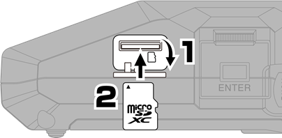 ZOOM - H6essential - microSD-kaarten plaatsen microSD-kaarten plaatsen