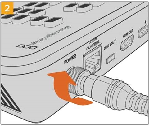 Blackmagic Design - ATEM Mini - Stroom aansluiten - Stap 2 Stroom aansluiten - Stap 2