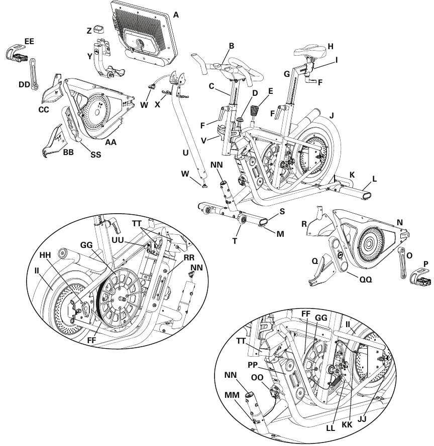 Bowflex - Velocore - Onderhoudsonderdelen - Deel 1 Onderhoudsonderdelen - Deel 1