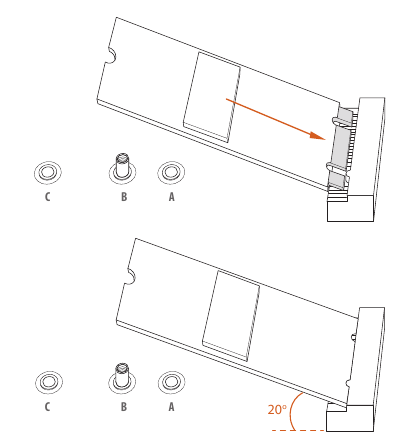 ASROCK - X370M - De M.2_SSD (NGFF) module installeren - Stap 5 De M.2_SSD (NGFF) module installeren - Stap 5