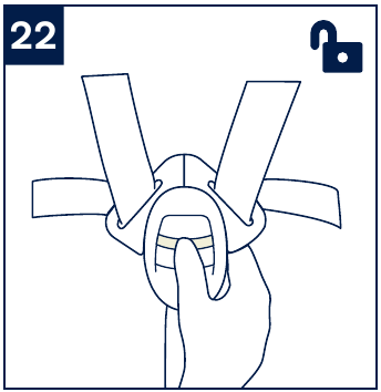 Nuna - NORR - Kind vastzetten - Stap 3 - Ontgrendel de gesp Kind vastzetten - Stap 3 - Ontgrendel de gesp