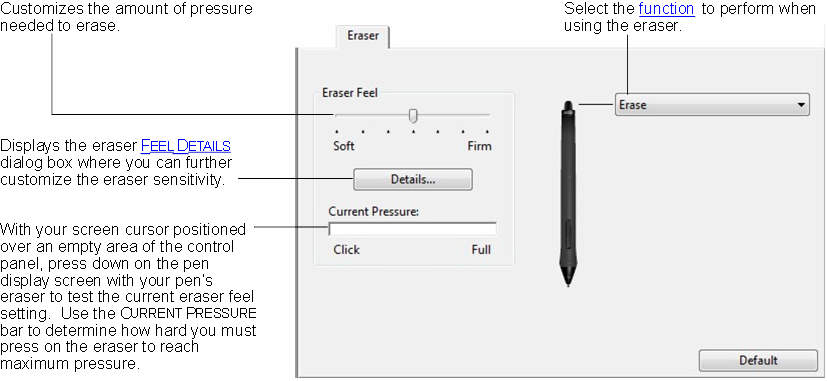 Wacom - Cintiq - DE GOMGEVOEL AANPASSEN DE GOMGEVOEL AANPASSEN