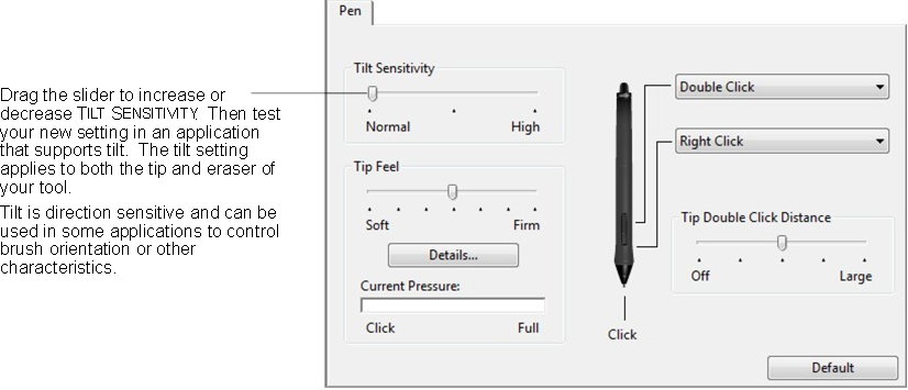 Wacom - Cintiq - HELLINGGEVOELIGHEID AANPASSEN HELLINGGEVOELIGHEID AANPASSEN