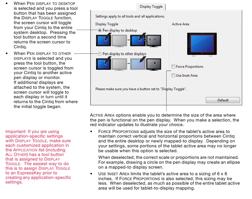 Wacom - Cintiq - WERKEN MET DISPLAY TOGGLE WERKEN MET DISPLAY TOGGLE