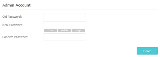 TP-Link - TL-WA860RE - Admin-account wijzigen Admin-account wijzigen