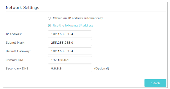 TP-Link - TL-WA860RE - LAN-instellingen wijzigen LAN-instellingen wijzigen