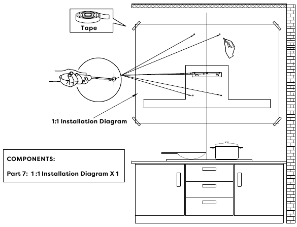CIARRA - CBCS6102 - De kap installeren (afzuiging) - Stap 3 De kap installeren (afzuiging) - Stap 3