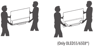 LG - OLED55B8 Series - Lifting and moving the TV De tv optillen en verplaatsen