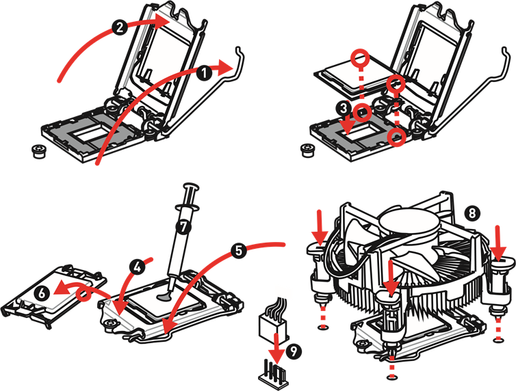 MSI - H310M GAMING PLUS - CPU Socket Installation CPU-socket installeren