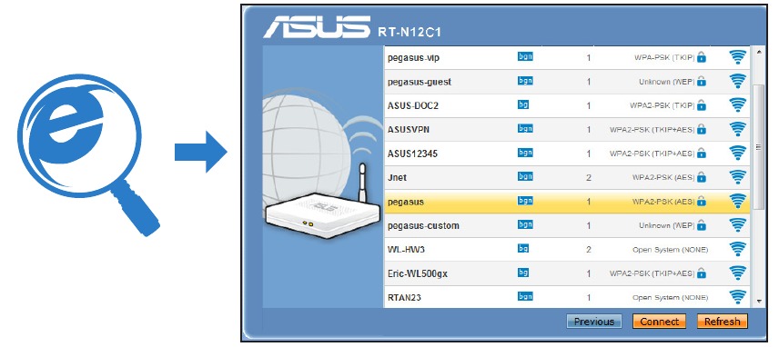 Asus - RT-N12 C1 - De repeatermodus instellen - Stap 3 De repeatermodus instellen - Stap 3