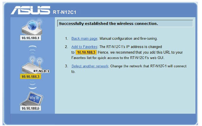 Asus - RT-N12 C1 - De repeatermodus instellen - Stap 4 De repeatermodus instellen - Stap 4
