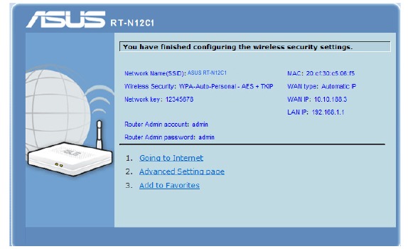 Asus - RT-N12 C1 - De routermodus instellen - Stap 4 De routermodus instellen - Stap 4